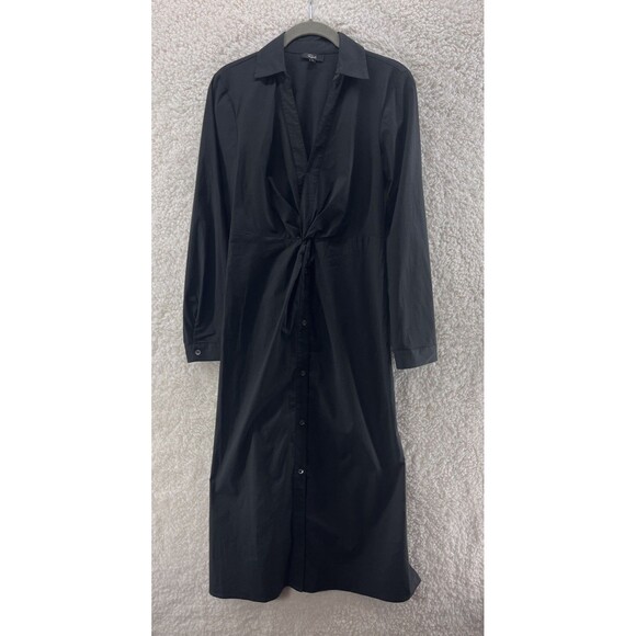 Rails Women Irie Midi Shirt Dress Size S Black Long Sleeve Collared Button Down - Picture 2 of 13